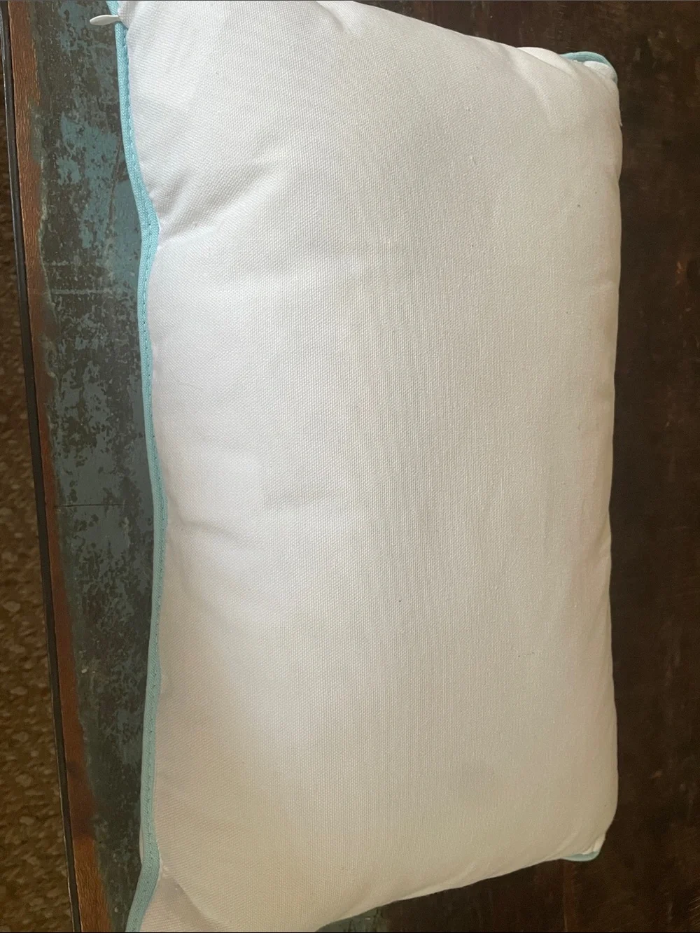 Embroidered Flip Flop Decorative Pillow - Lavender & Aqua
